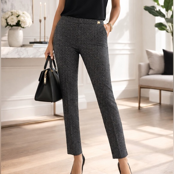 Ellen Tracy Pants - Ellen Tracy Gray Patterned Pants